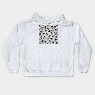 Aggressive Skates Pattern Grey Kids Hoodie